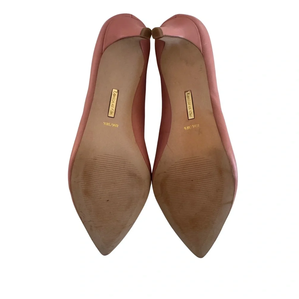 Louise et Cie Dusty Rose Pink Pointed Toe Kitten Heel Leather Pumps Size 8M - Picture 6 of 8